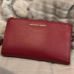 Michael Kors Red Leather Wristlet